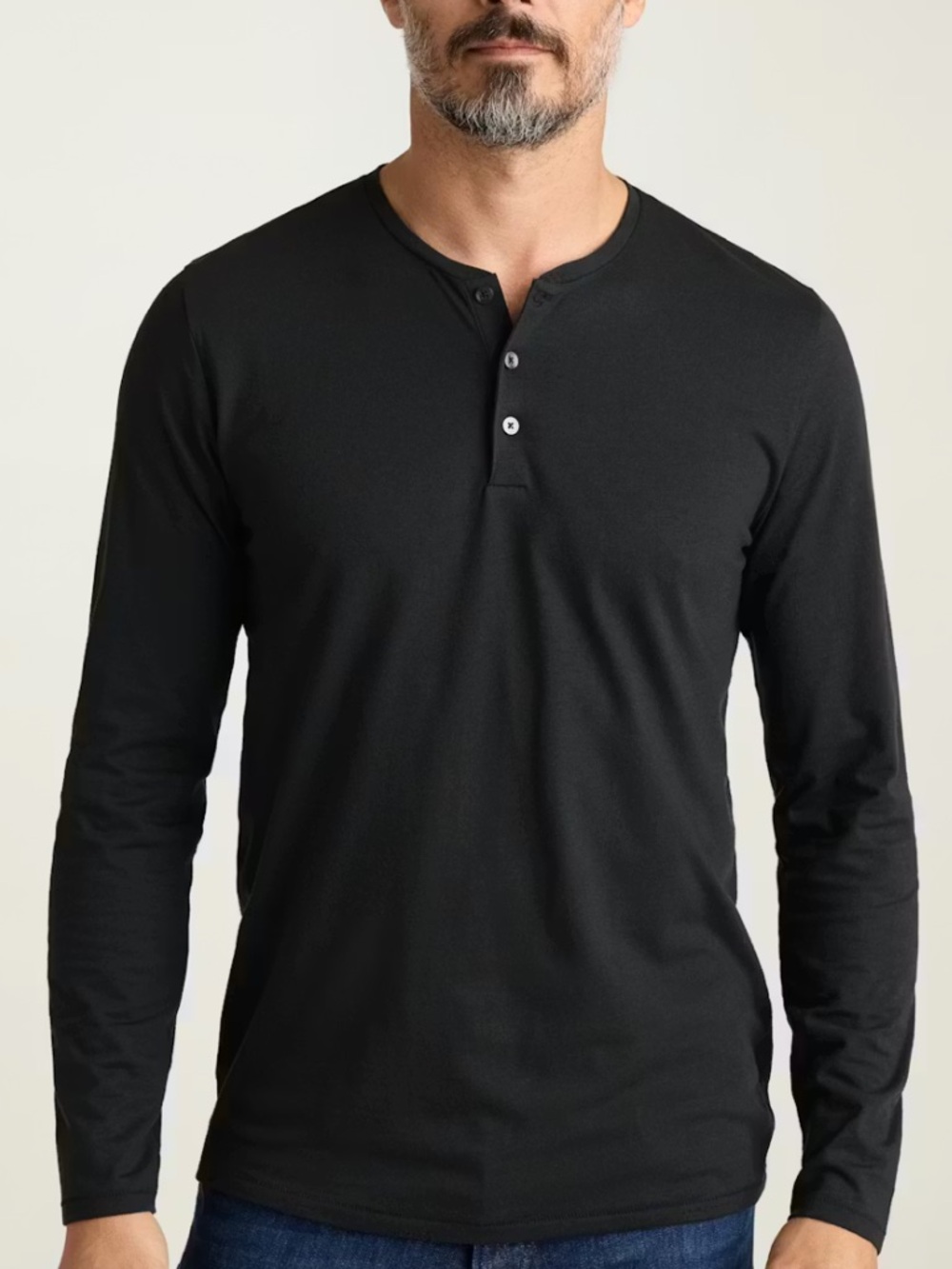 Bonobos Black Long-Sleeve Henley Shirt